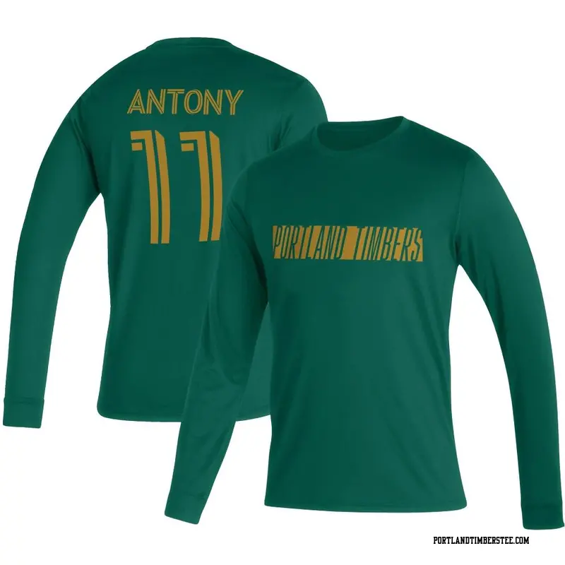 Men's Portland Timbers ＃11 Antony Green Name & Number Vintage Long Sleeve T-Shirt