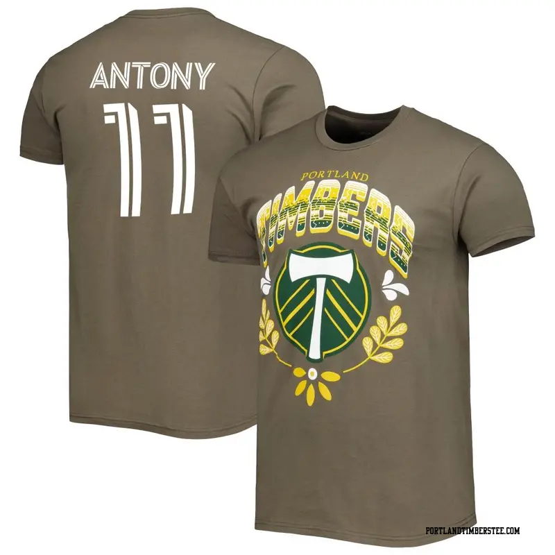 Men's Portland Timbers ＃11 Antony Olive Name & Number Serape T-Shirt