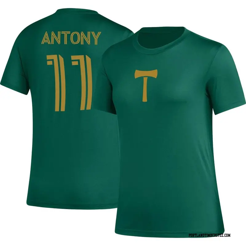 Women's Portland Timbers ＃11 Antony Green Name & Number Icon T-Shirt