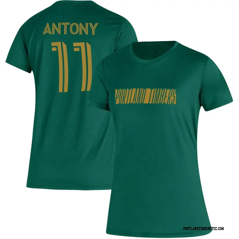 Women's Portland Timbers ＃11 Antony Green Name & Number Vintage T-Shirt